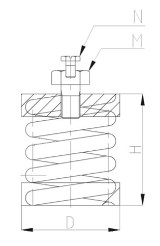 ZTH型<a href='http://www.t3j5ln.cn' target='_blank'><u>彈簧減震器</u></a>結(jié)構(gòu)圖